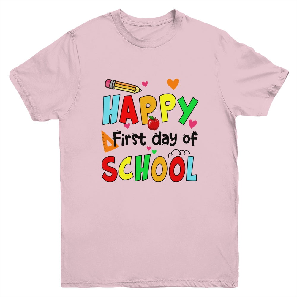 Happy First Day Of School Teacher Back To School Boys Girls Youth Shirt | siriusteestore