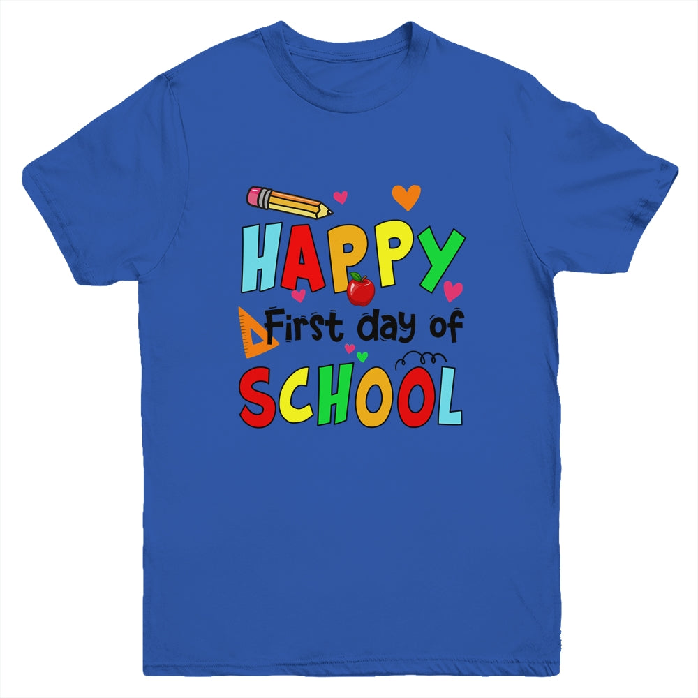 Happy First Day Of School Teacher Back To School Boys Girls Youth Shirt | siriusteestore