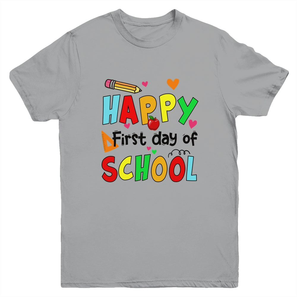 Happy First Day Of School Teacher Back To School Boys Girls Youth Shirt | siriusteestore