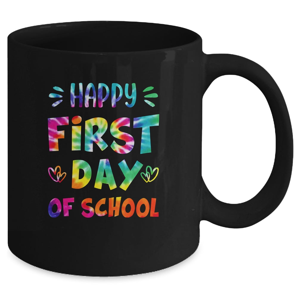 Happy First Day Of School Teachers Back To School Tie Dye Mug | siriusteestore