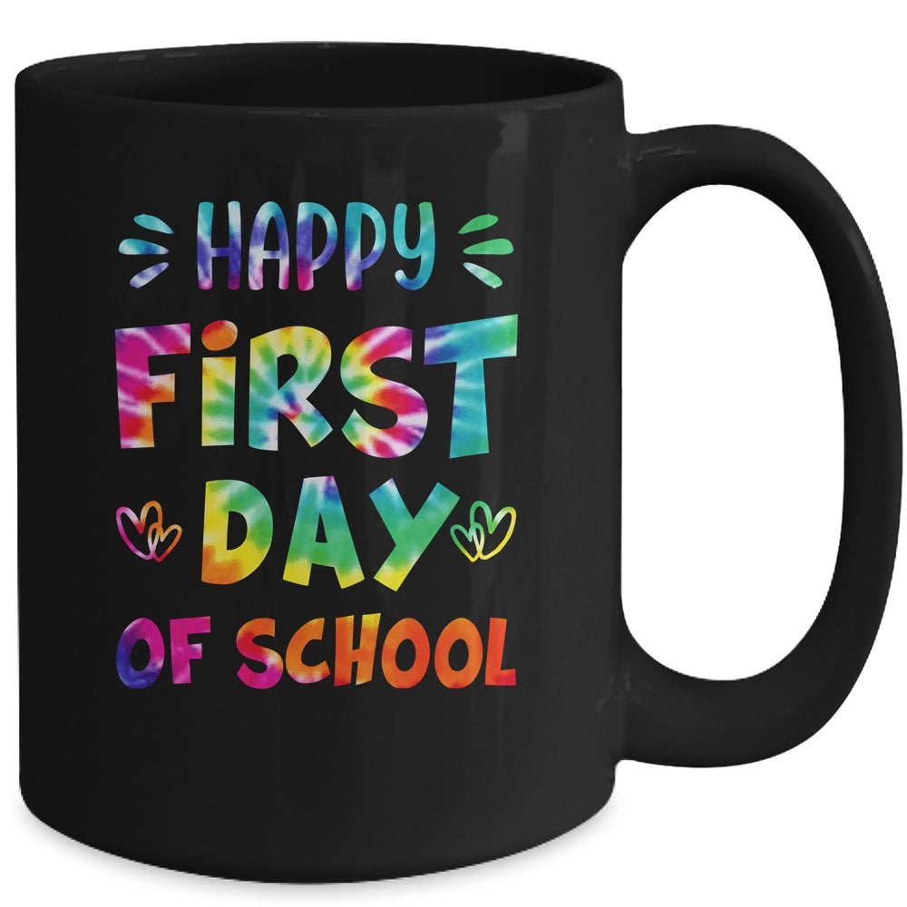 Happy First Day Of School Teachers Back To School Tie Dye Mug | siriusteestore