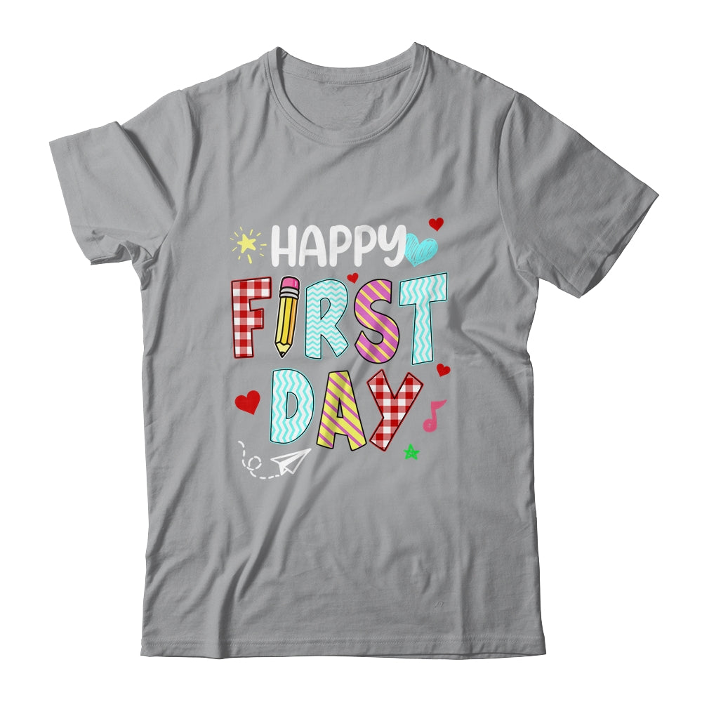 Happy First Day Welcome Back To School Teacher Shirt & Hoodie | siriusteestore