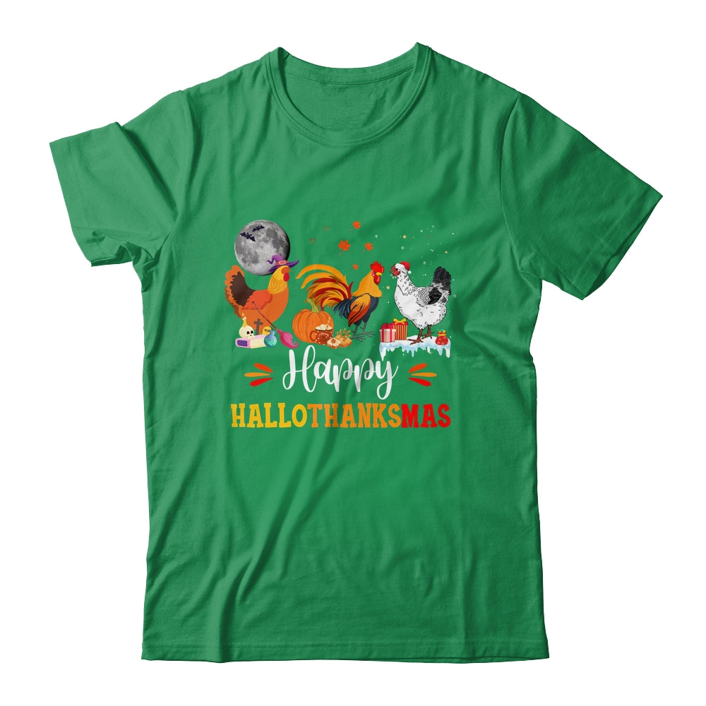 Happy Hallothanksmas Chicken Xmas Thanksgiving Halloween Shirt & Sweatshirt | siriusteestore