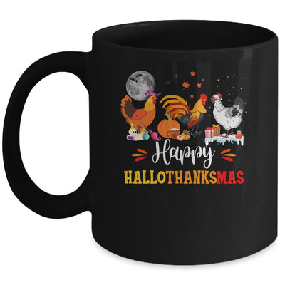Happy Hallothanksmas Chicken Xmas Thanksgiving Halloween Mug | siriusteestore