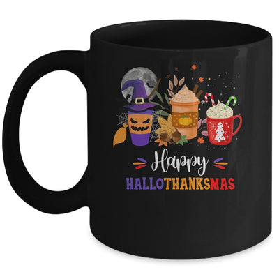 Happy Hallothanksmas Coffee Latte Halloween Thanksgiving Mug | siriusteestore