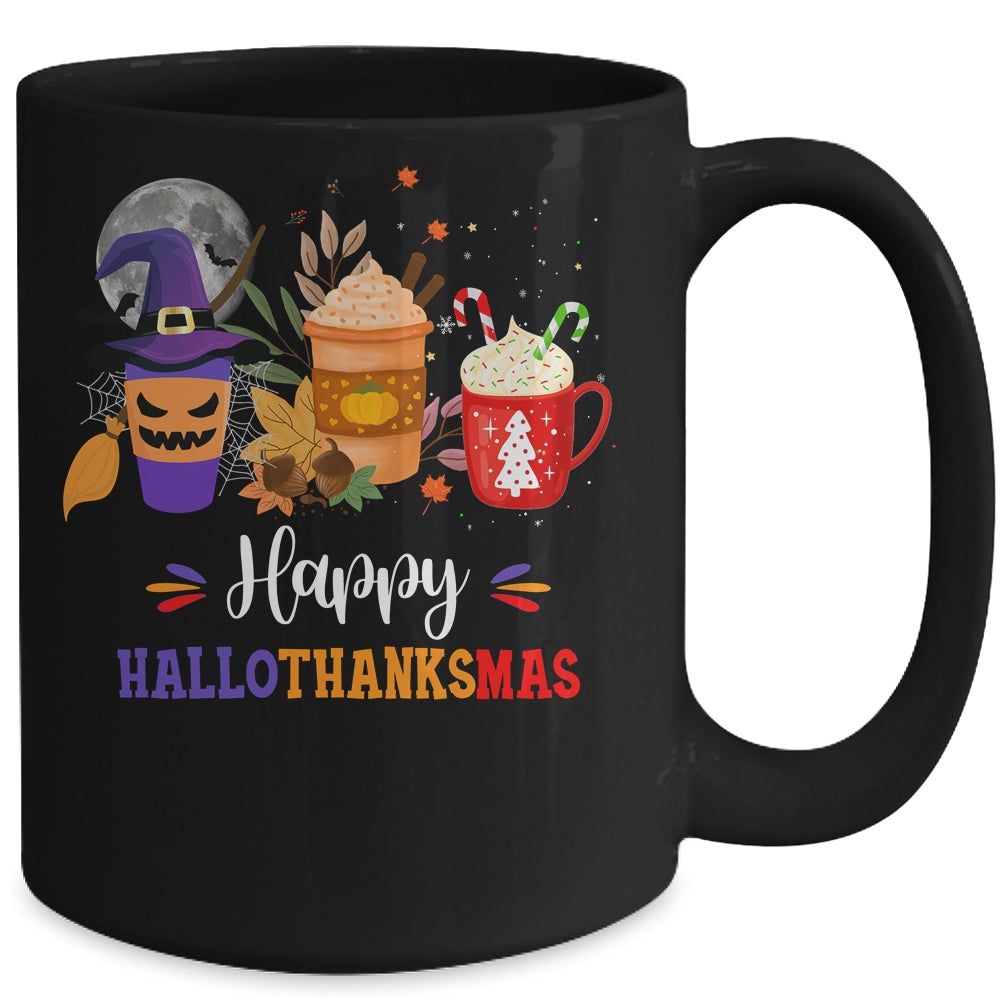 Happy Hallothanksmas Coffee Latte Halloween Thanksgiving Mug | siriusteestore