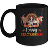 Happy Hallothanksmas Cow Turkey Halloween Thanksgiving Gifts Mug | siriusteestore
