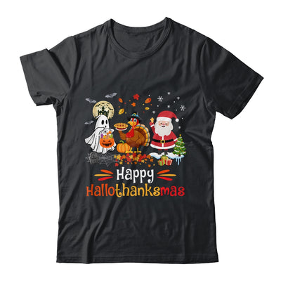 Happy Hallothanksmas Ghost Turkey Pumpkin Christmas Santa Shirt & Sweatshirt | siriusteestore