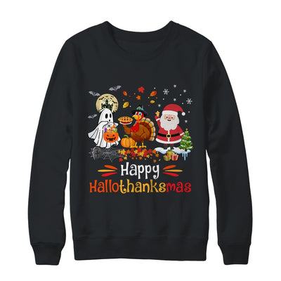 Happy Hallothanksmas Ghost Turkey Pumpkin Christmas Santa Shirt & Sweatshirt | siriusteestore