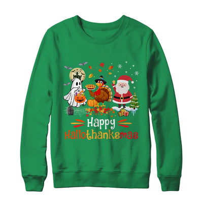 Happy Hallothanksmas Ghost Turkey Pumpkin Christmas Santa Shirt & Sweatshirt | siriusteestore