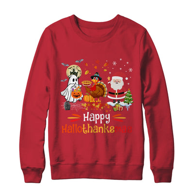 Happy Hallothanksmas Ghost Turkey Pumpkin Christmas Santa Shirt & Sweatshirt | siriusteestore