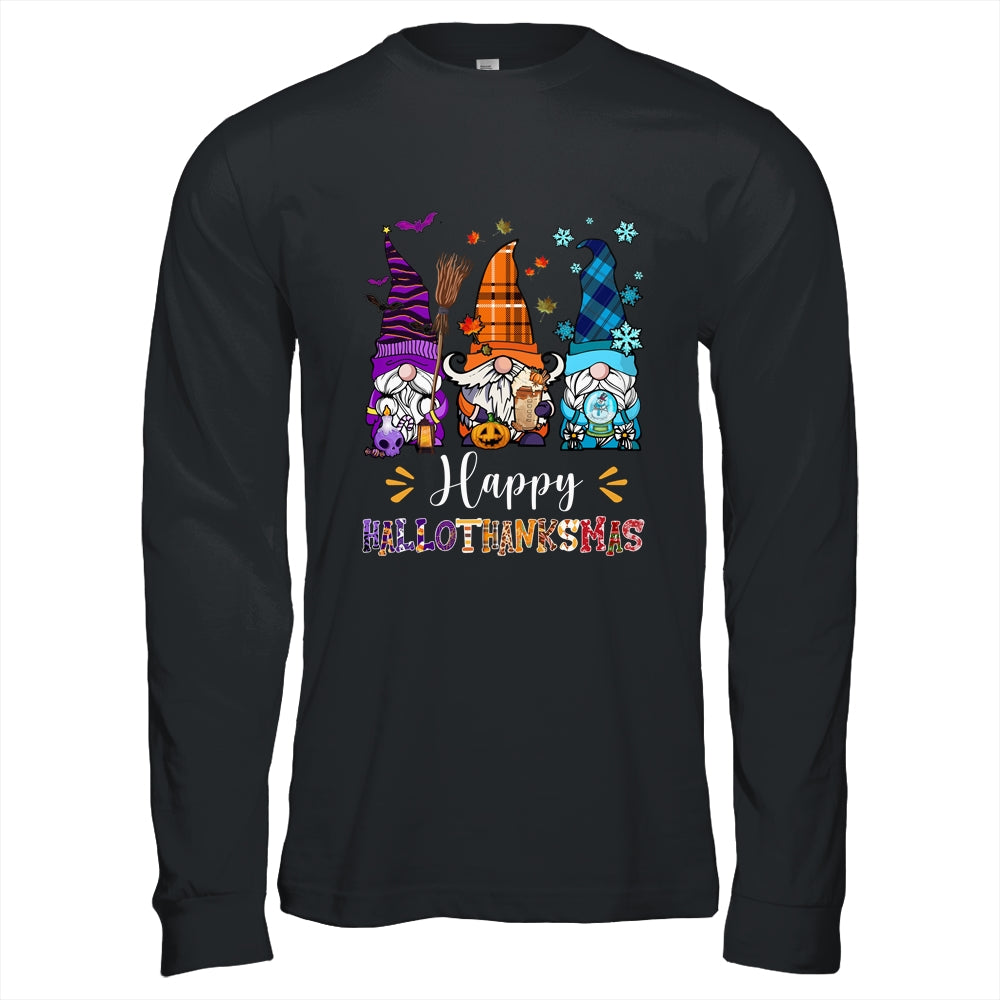 Happy Hallothanksmas Gnomes Halloween Thanksgiving Christmas Shirt & Hoodie | siriusteestore