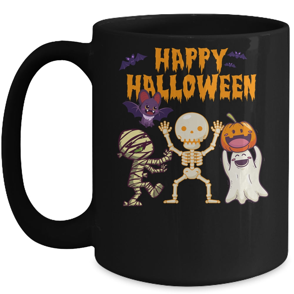 Happy Halloween Skeleton Pumpkin Ghost Cute Kids Boys Girls Mug | siriusteestore