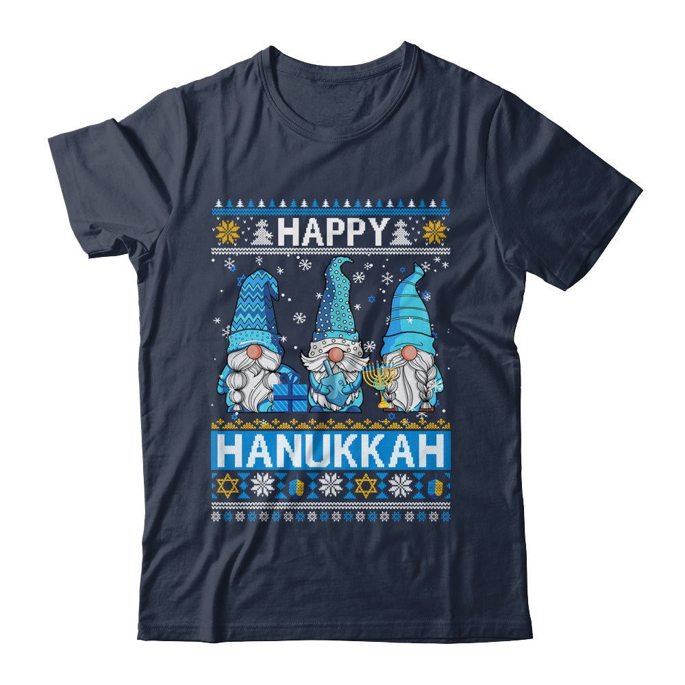 Happy Hanukkah Ugly Christmas Gnome Gnomies Menorah Dreidel Shirt & Sweatshirt | siriusteestore