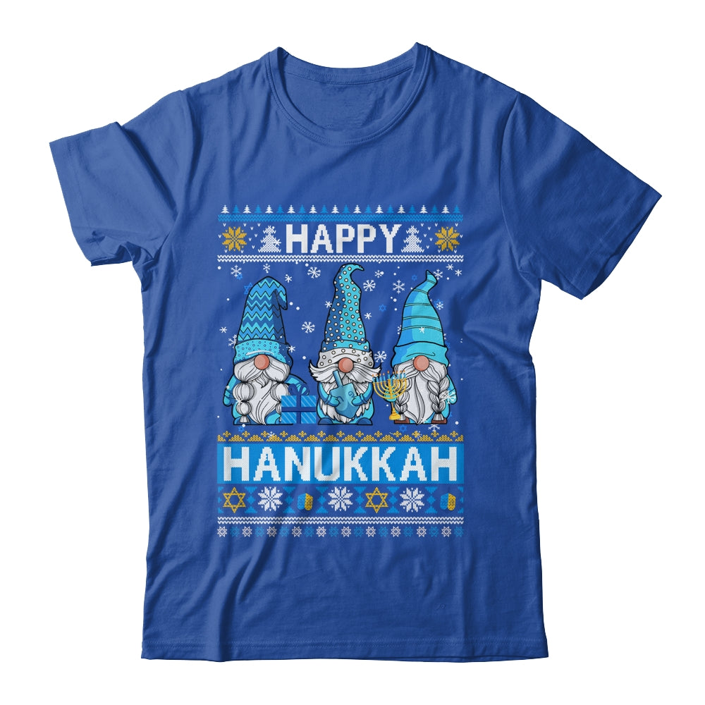 Happy Hanukkah Ugly Christmas Gnome Gnomies Menorah Dreidel Shirt & Sweatshirt | siriusteestore