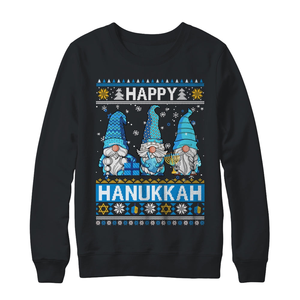 Happy Hanukkah Ugly Christmas Gnome Gnomies Menorah Dreidel Shirt & Sweatshirt | siriusteestore