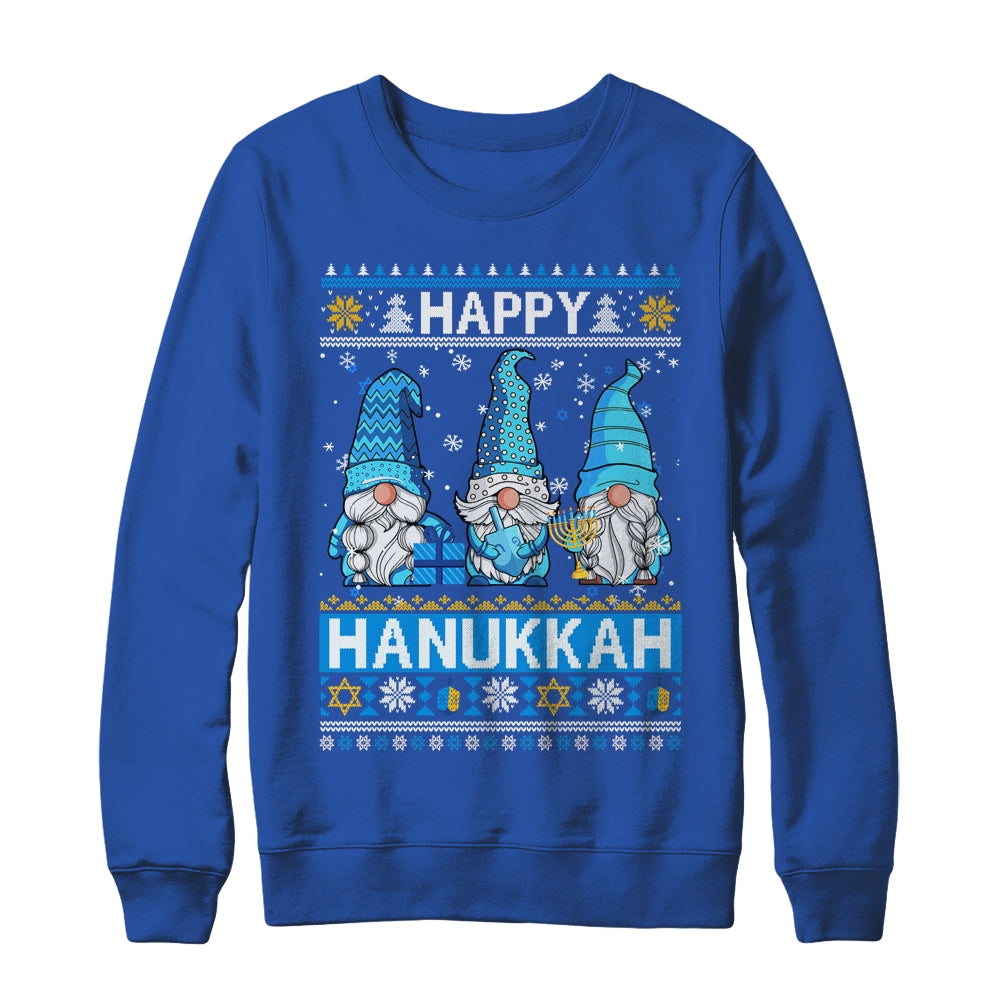 Happy Hanukkah Ugly Christmas Gnome Gnomies Menorah Dreidel Shirt & Sweatshirt | siriusteestore