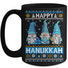 Happy Hanukkah Ugly Christmas Gnome Gnomies Menorah Dreidel Mug | siriusteestore
