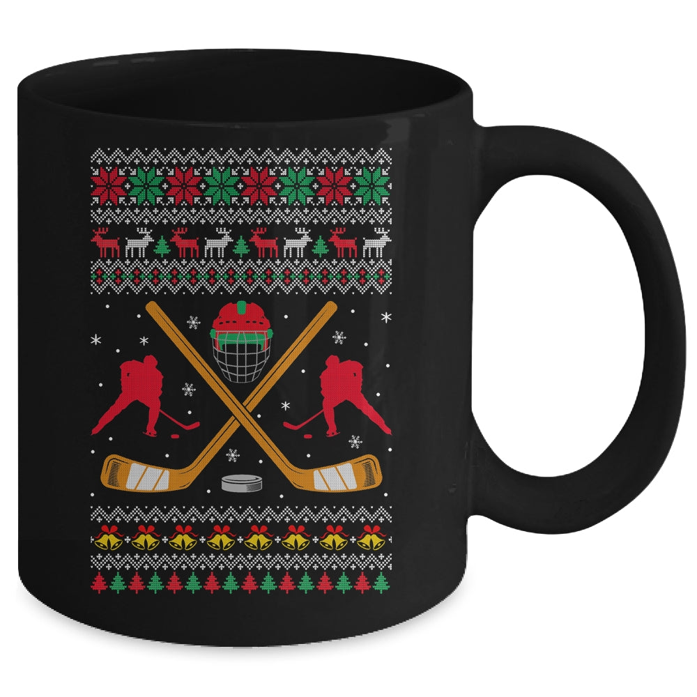 Happy Hockeydays Ugly Christmas Xmas Hockey Men Boys Kids Mug | siriusteestore