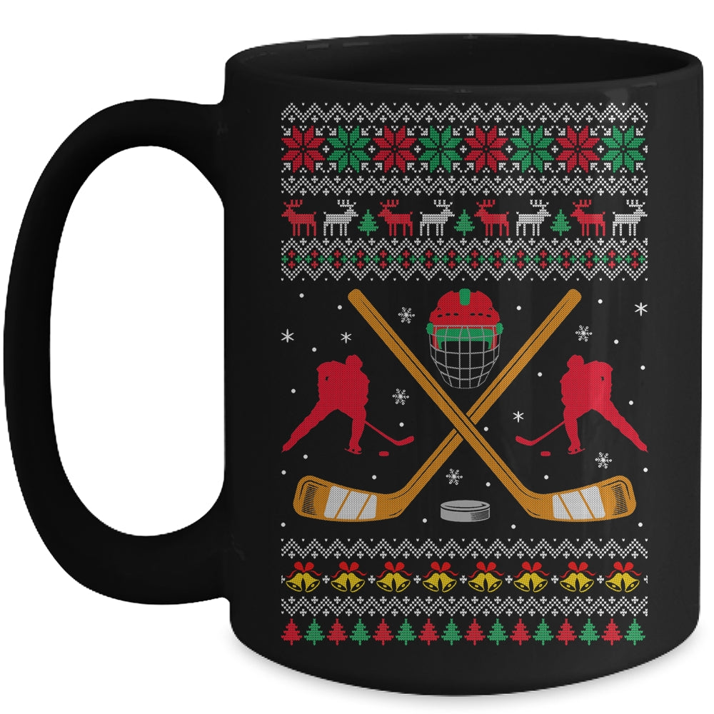 Happy Hockeydays Ugly Christmas Xmas Hockey Men Boys Kids Mug | siriusteestore