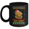 Happy Holidays With Cheese Christmas Cheeseburger Gift Mug | siriusteestore