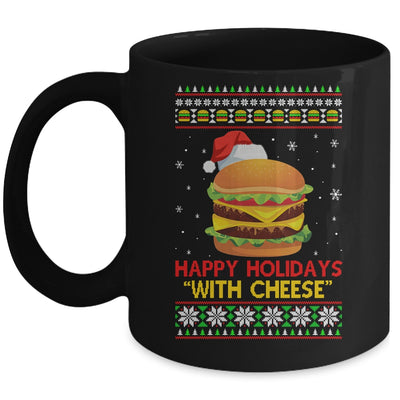 Happy Holidays With Cheese Christmas Cheeseburger Gift Mug | siriusteestore