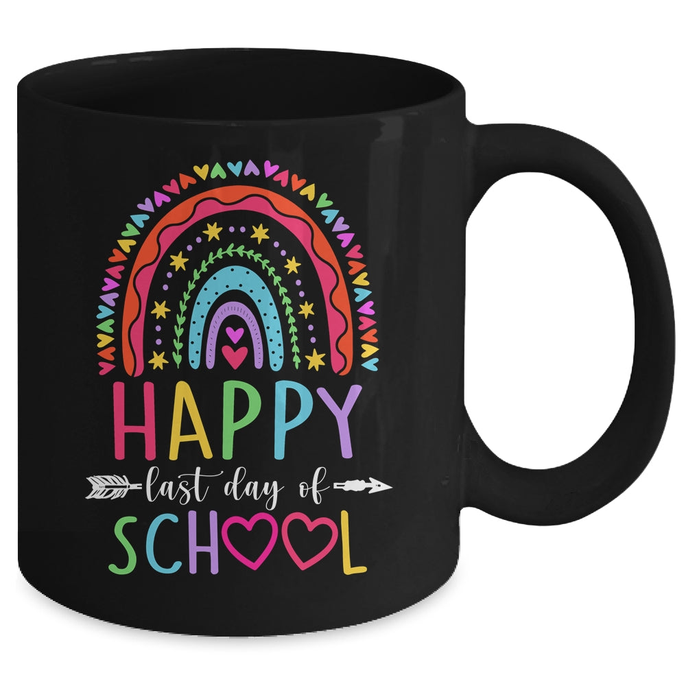 Happy Last Day Of School Teacher Student Graduation Rainbow Mug | siriusteestore