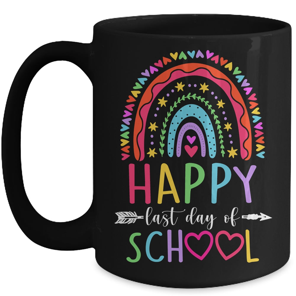 Happy Last Day Of School Teacher Student Graduation Rainbow Mug | siriusteestore