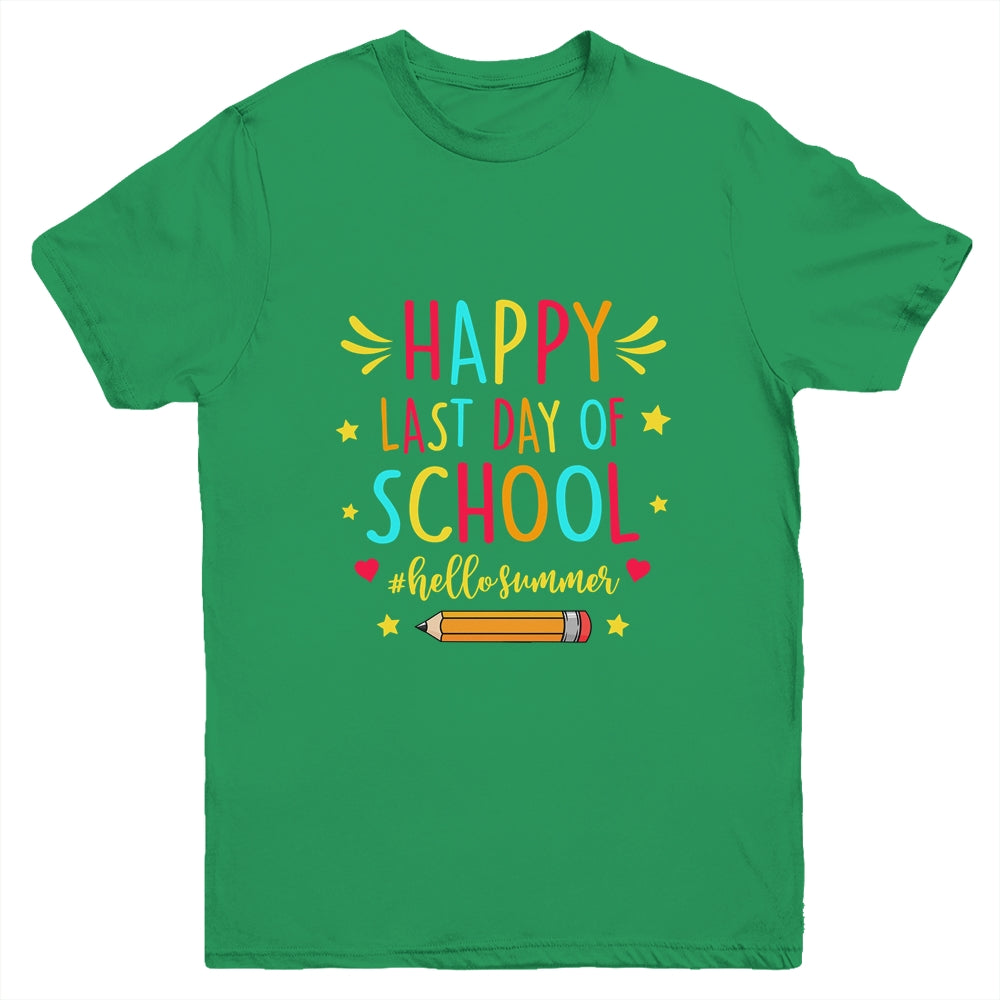Happy Last Day Of School funny Hello Summer Teacher Student Youth Shirt | siriusteestore
