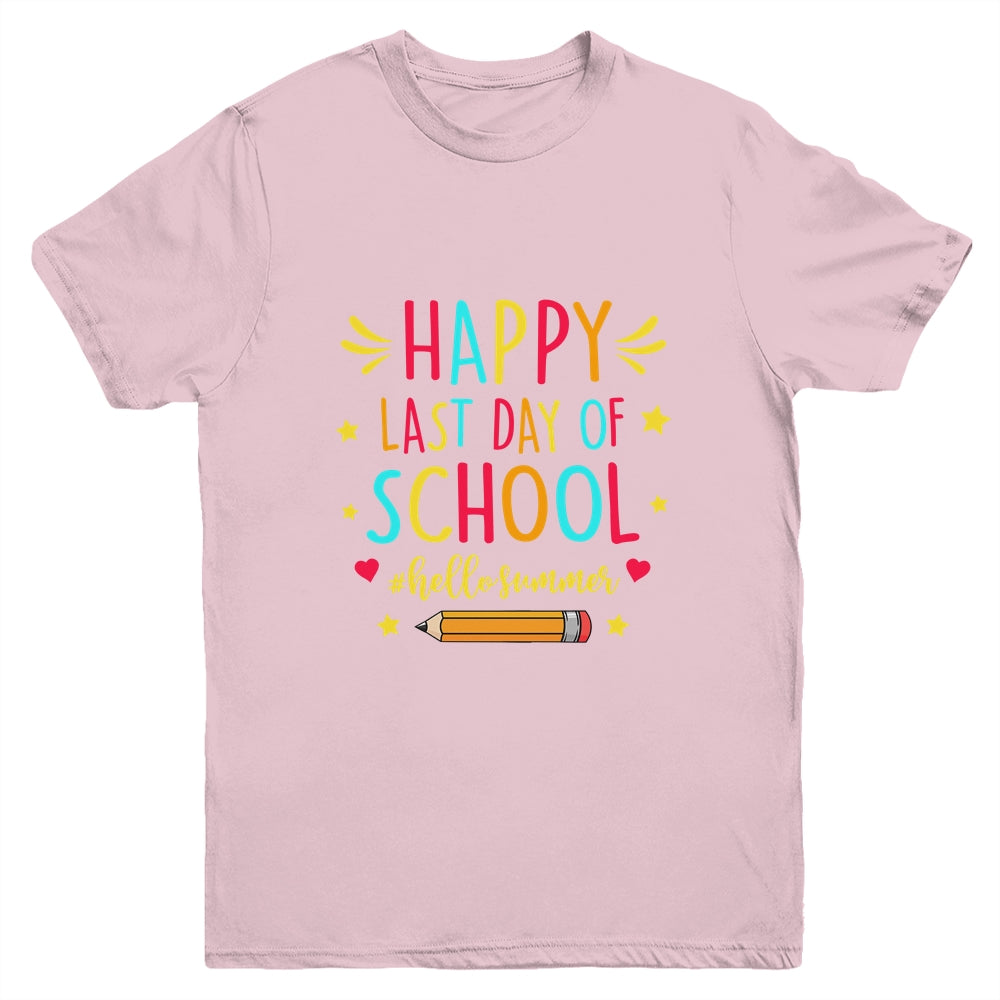 Happy Last Day Of School funny Hello Summer Teacher Student Youth Shirt | siriusteestore