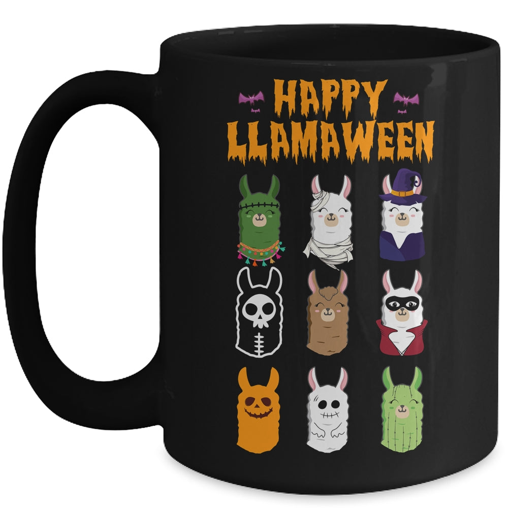 Happy Llamaween Halloween Llama Funny Girl Boy Kids Mug | siriusteestore