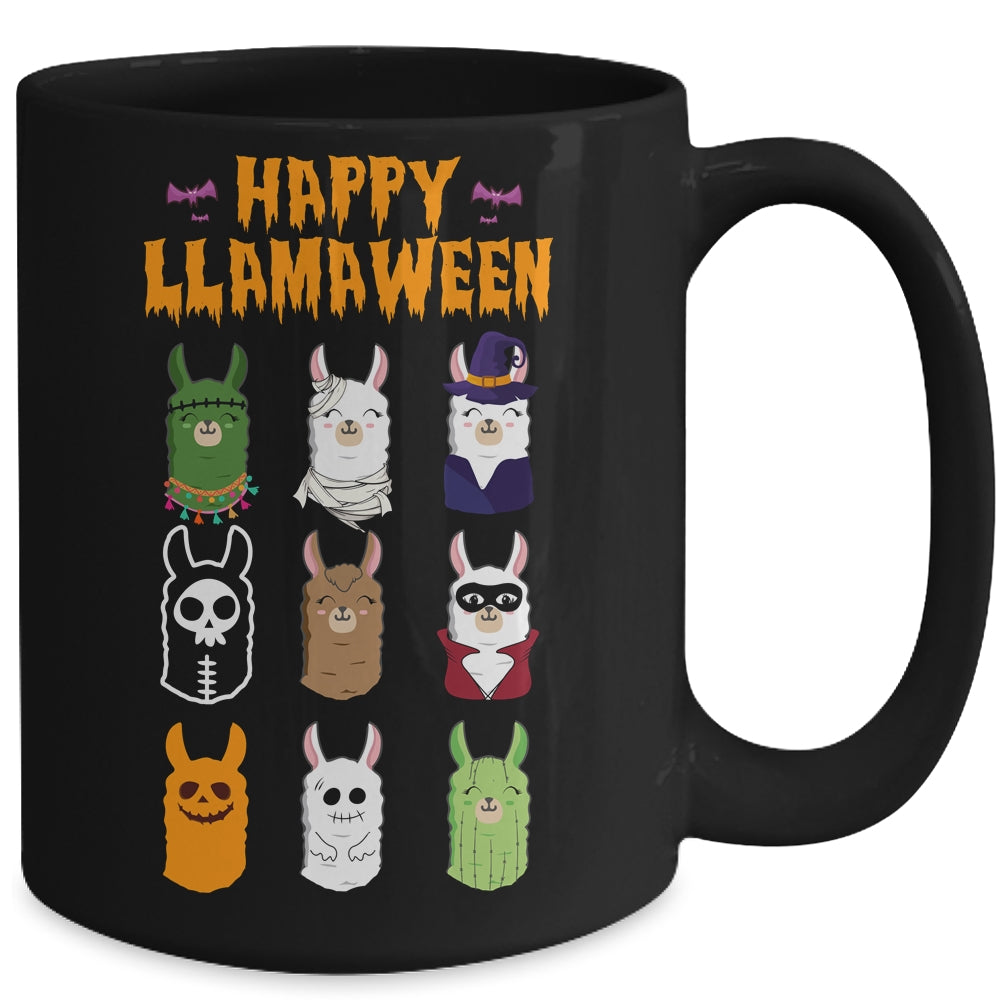 Happy Llamaween Halloween Llama Funny Girl Boy Kids Mug | siriusteestore
