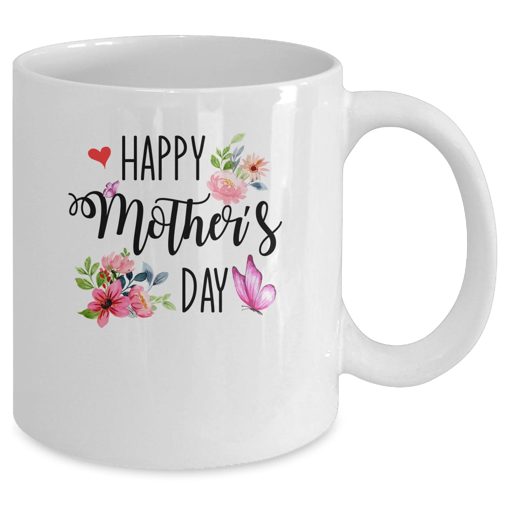 Happy Mother's Day 2022 Cute Floral For Women Mom Grandma Mug | siriusteestore
