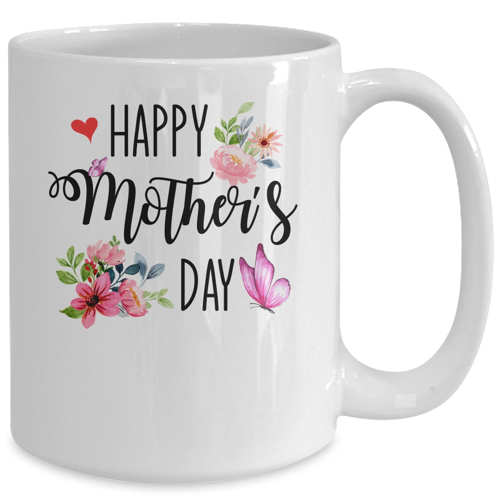 Happy Mother's Day 2022 Cute Floral For Women Mom Grandma Mug | siriusteestore