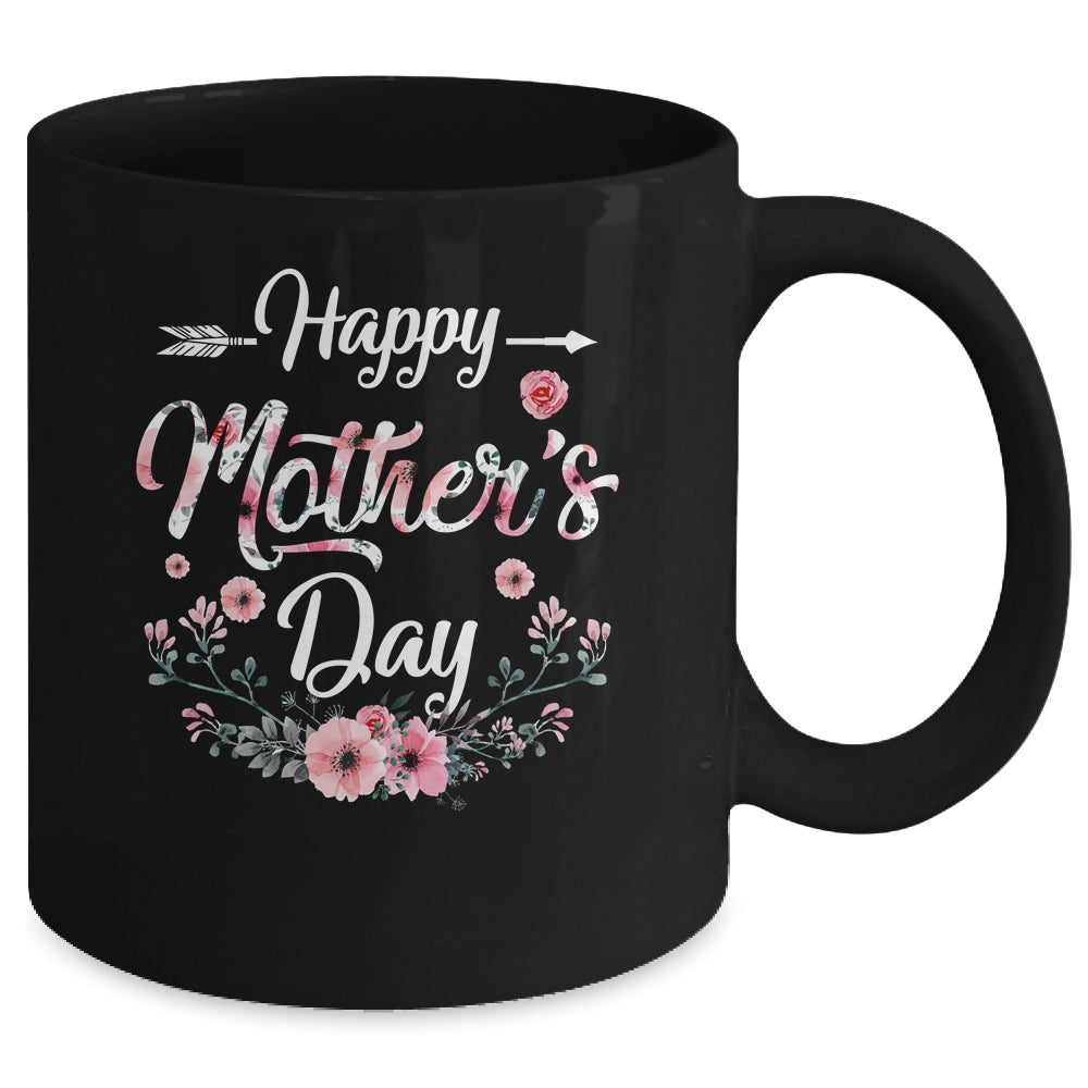 Happy Mothers Day Cute Floral For Women Mom Grandma Mug | siriusteestore
