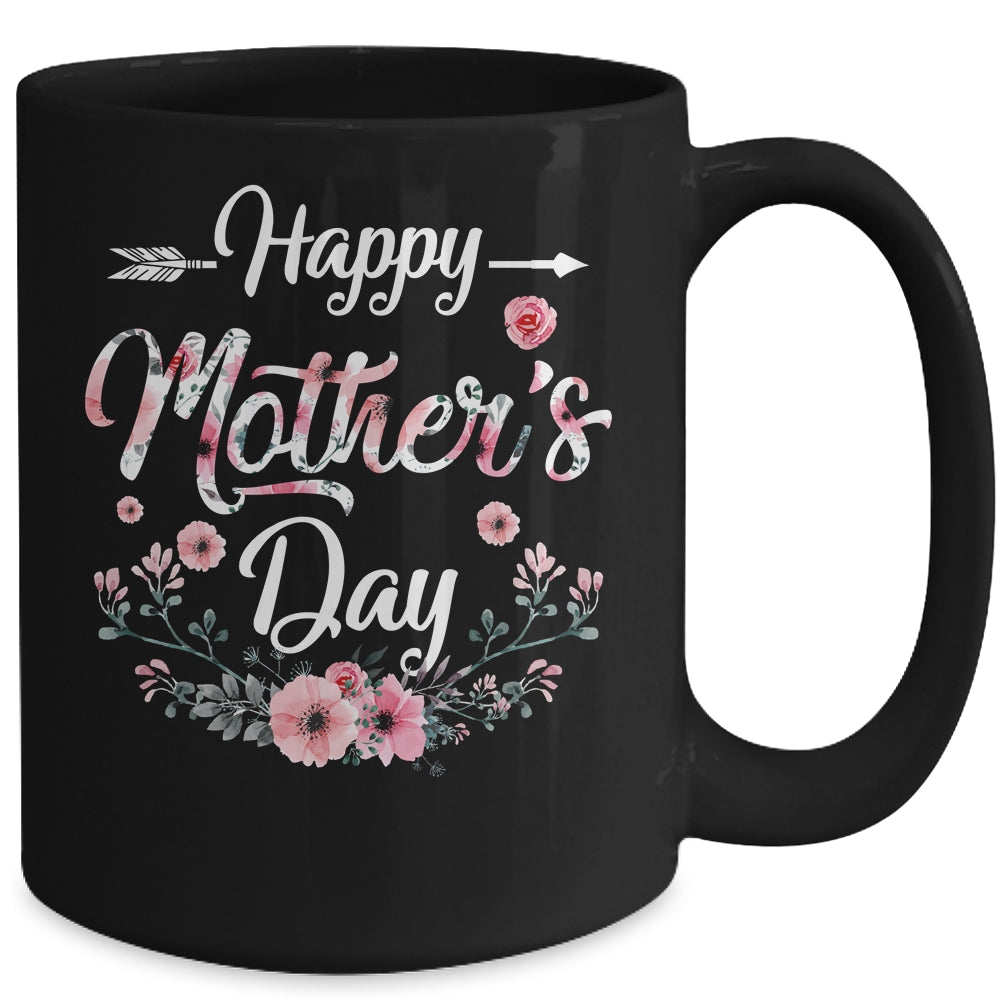 Happy Mothers Day Cute Floral For Women Mom Grandma Mug | siriusteestore
