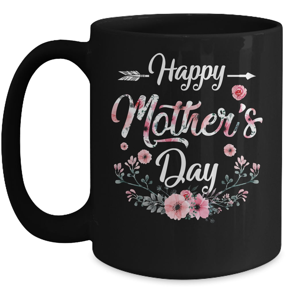 Happy Mothers Day Cute Floral For Women Mom Grandma Mug | siriusteestore