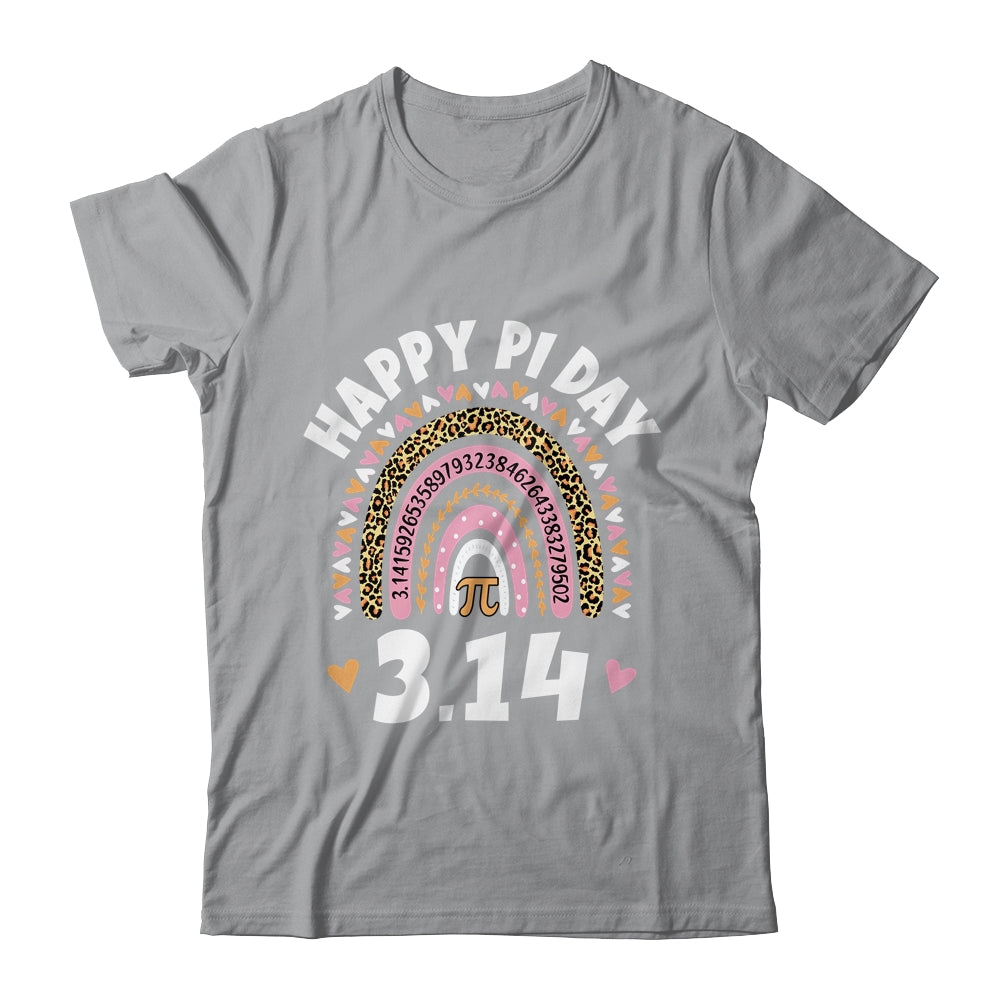 Happy Pi Day Mathematic Math Teacher Leopard Rainbow Shirt & Tank Top | siriusteestore