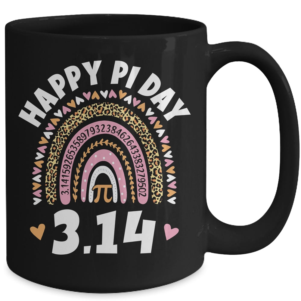 Happy Pi Day Mathematic Math Teacher Leopard Rainbow Mug | siriusteestore