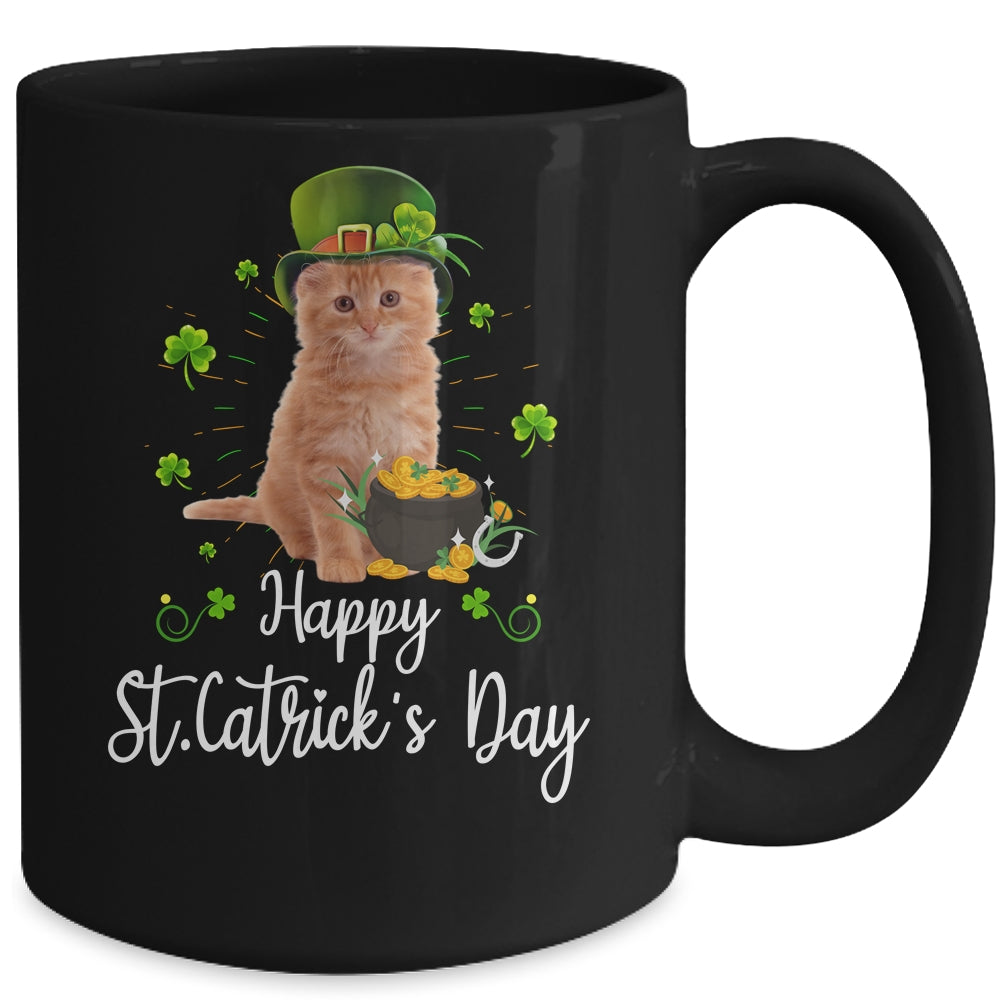 Happy St Catrick's Day Cat St Patricks Day Women Kids Mug | siriusteestore
