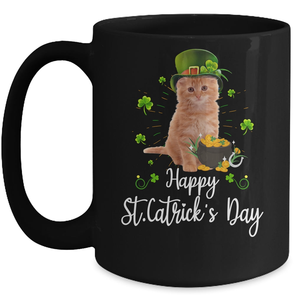 Happy St Catrick's Day Cat St Patricks Day Women Kids Mug | siriusteestore