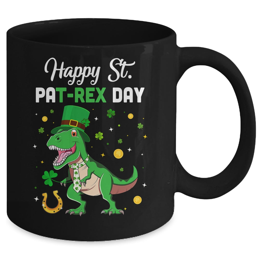 Happy St Pat T-Rex Saint Patrick's Day Dinosaur Boys Kids Mug | siriusteestore