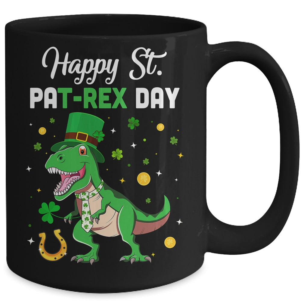 Happy St Pat T-Rex Saint Patrick's Day Dinosaur Boys Kids Mug | siriusteestore