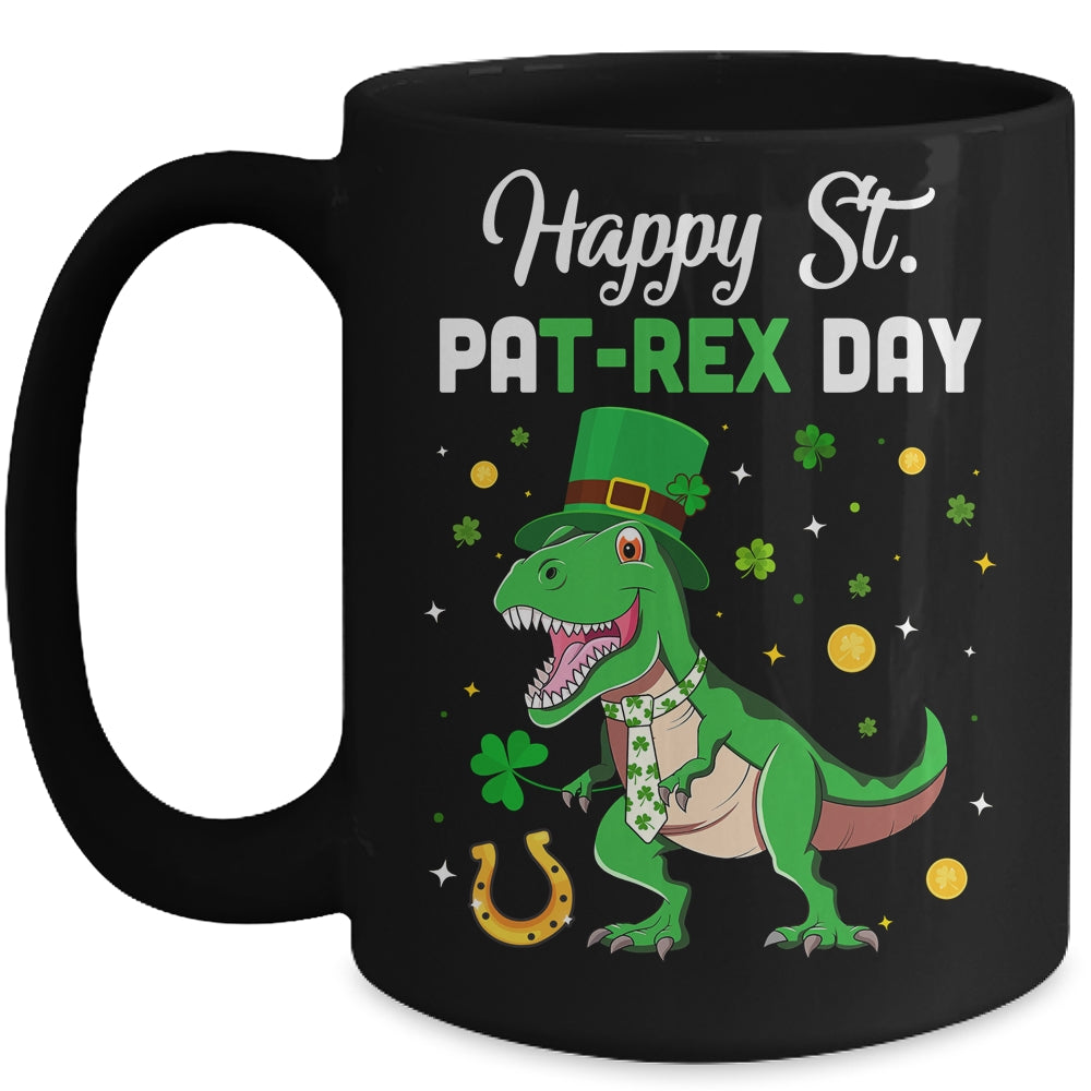 Happy St Pat T-Rex Saint Patrick's Day Dinosaur Boys Kids Mug | siriusteestore