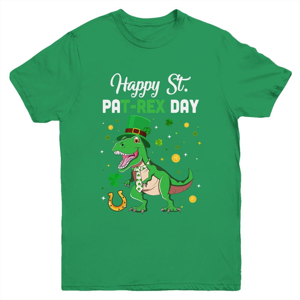 Happy St Pat T-Rex Saint Patrick's Day Dinosaur Boys Kids Youth Shirt | siriusteestore