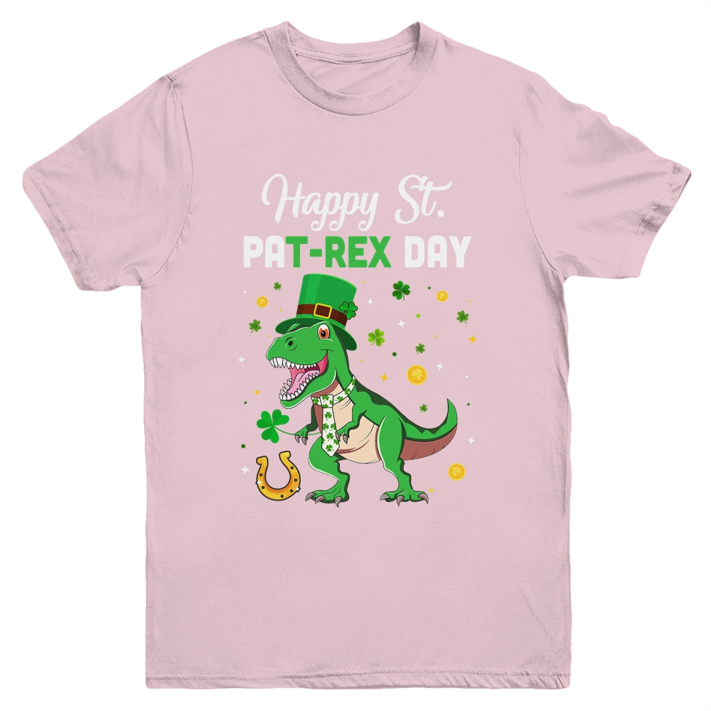 Happy St Pat T-Rex Saint Patrick's Day Dinosaur Boys Kids Youth Shirt | siriusteestore