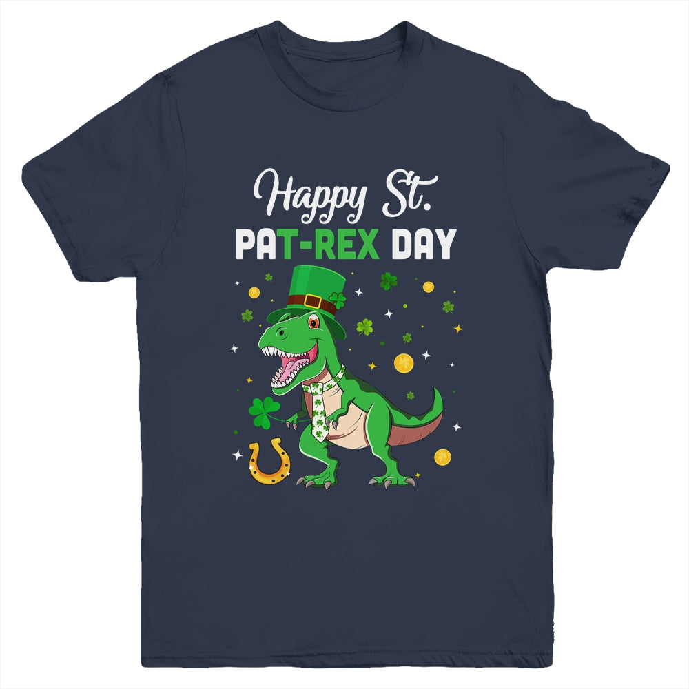 Happy St Pat T-Rex Saint Patrick's Day Dinosaur Boys Kids Youth Shirt | siriusteestore