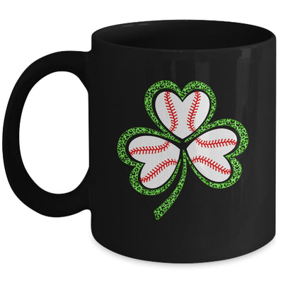 Happy St Patricks Day Shamrock Baseball Heart Men Boys Mug | siriusteestore