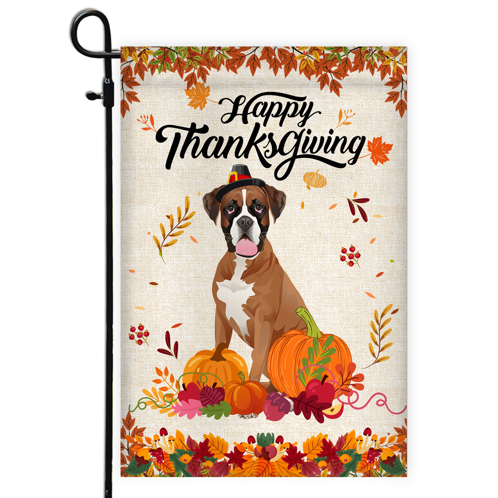 Happy Thanksgiving Funny Boxer Flag Fall Pumpkin Farmhouse Autumn Thanksgiving | siriusteestore