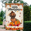 Happy Thanksgiving Funny Dachshund Flag Fall Pumpkin Farmhouse Autumn Thanksgiving | siriusteestore